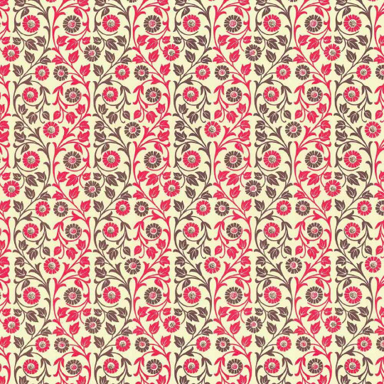 Red and Brown Flower and Vine Print Italian Paper ~ Carta Varese Italy